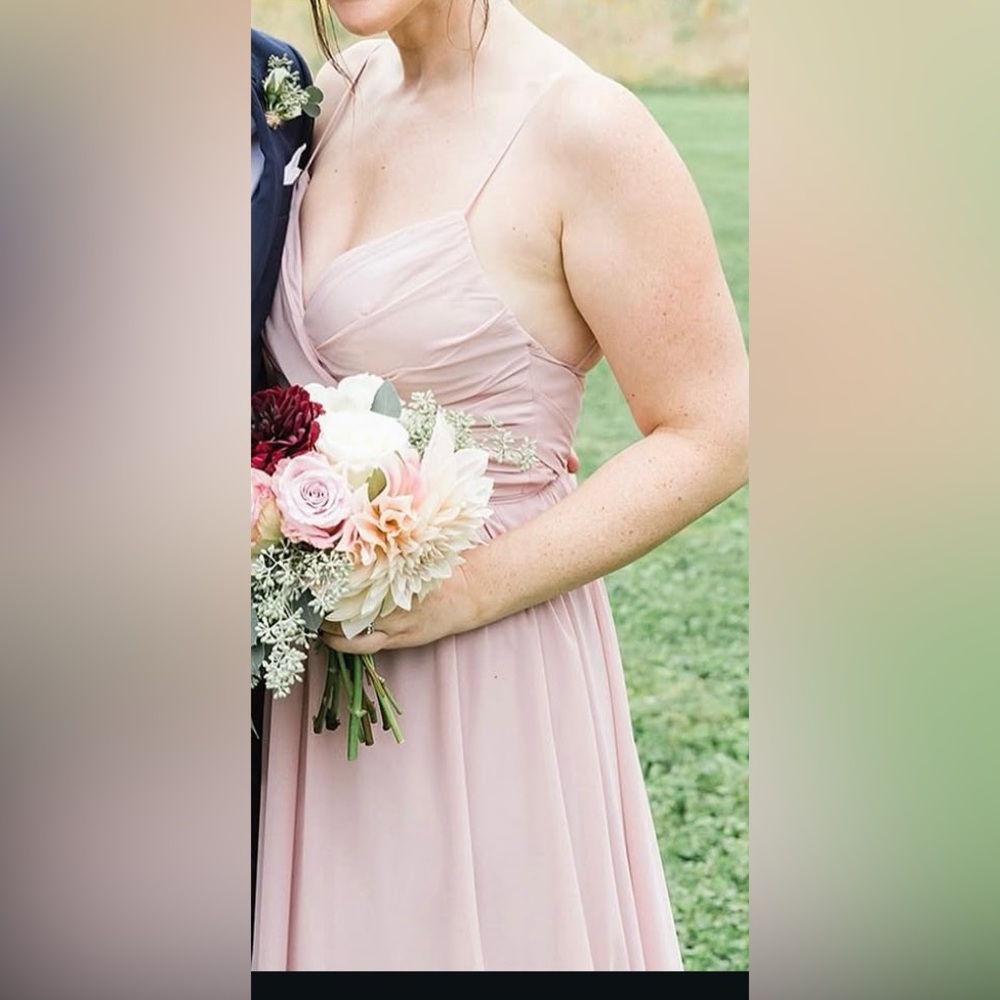 Hayley Paige Blush Bridesmaid Dress